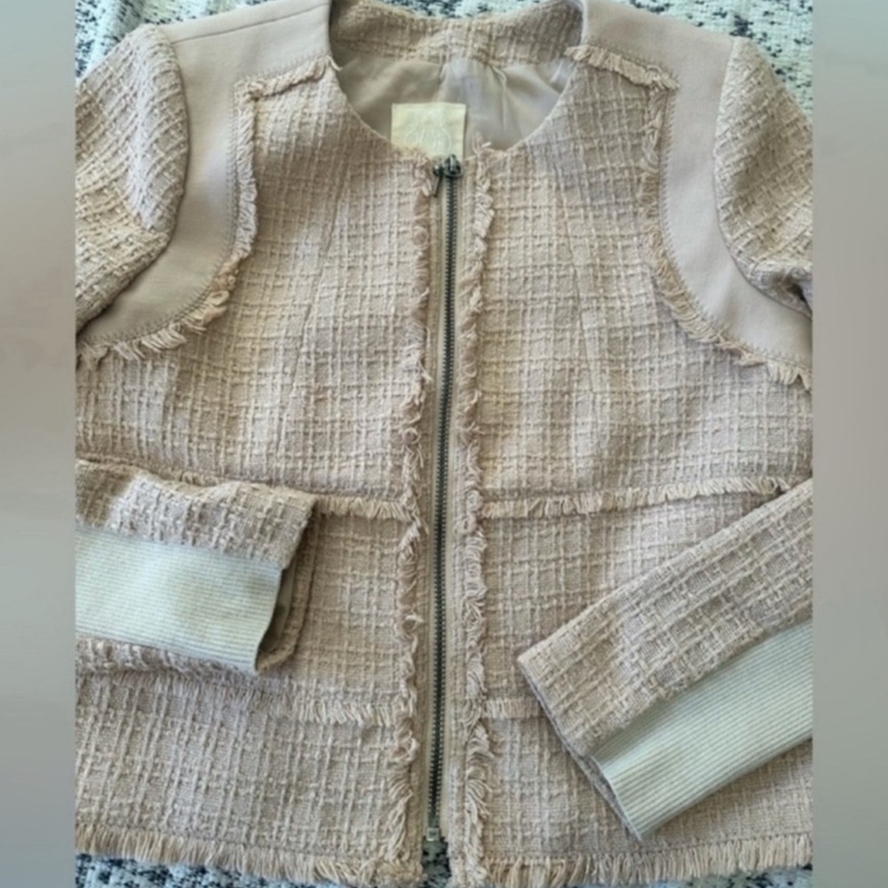 Rebecca Taylor Tweed Zip Up Blazer - Picture 11 of 16